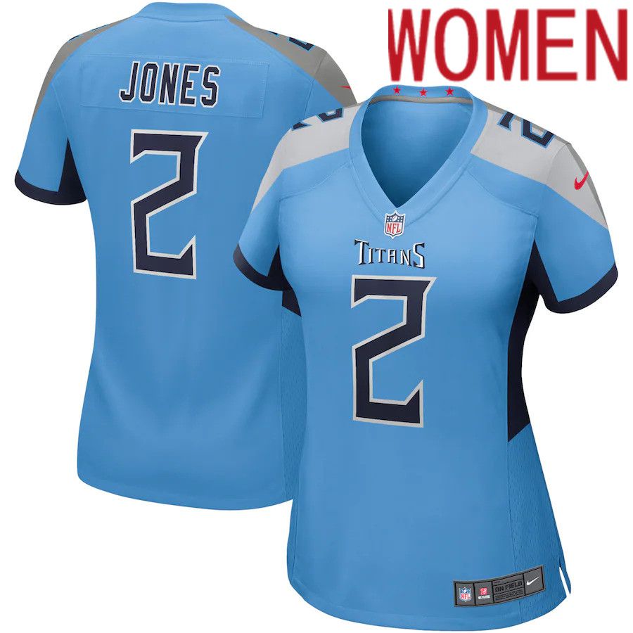 Women Tennessee Titans #2 Julio Jones Nike Light Blue Game NFL Jersey->women nfl jersey->Women Jersey